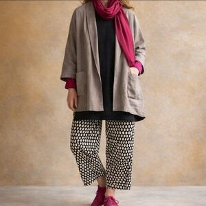 Gudrun Sjödén Oversized Linen Cotton Kimono Jacket L/XL Lagenlook Minimalist